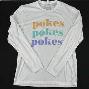 Kickoff Tshirt Womens Large White Pokes Long Sleeve